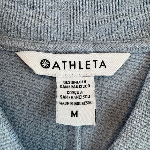 Athleta Blue Heather Clarity V-Neck Thumbholes Sweatshirt #466781 Size Medium - Picture 3 of 15